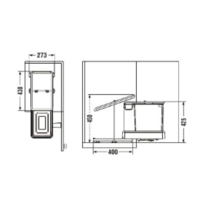 Ведро выдвижное DG 20+1 л.,пласт 278х430х445