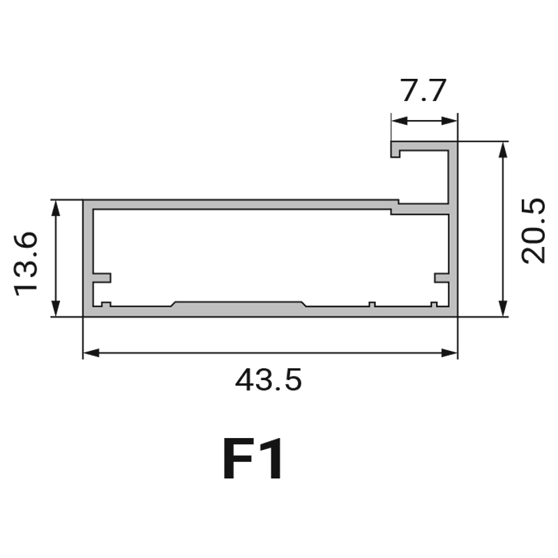 Профиль фасадный --- F1 --- L=3000 алюм. Linken System