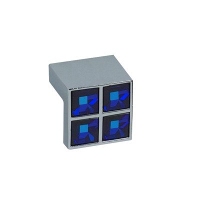 Ручка Giusti РГ61 хром блестящий + синие Swarovski L=16 мм