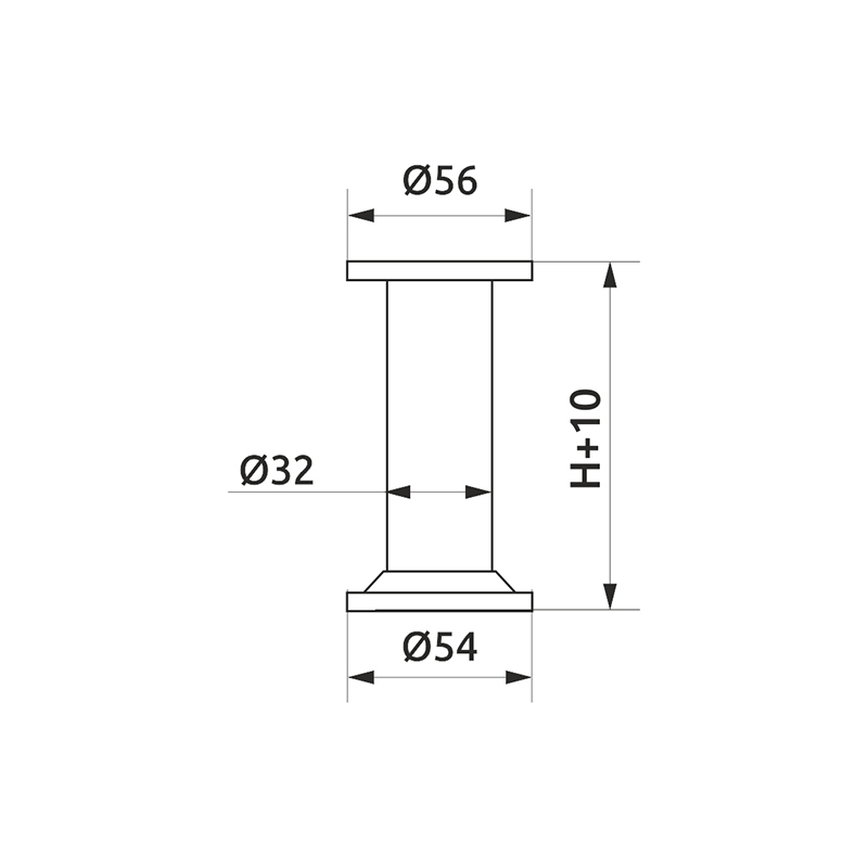 Ніжка алюмін. d=32, H=100 Т (10C00/100/R) GIFF
