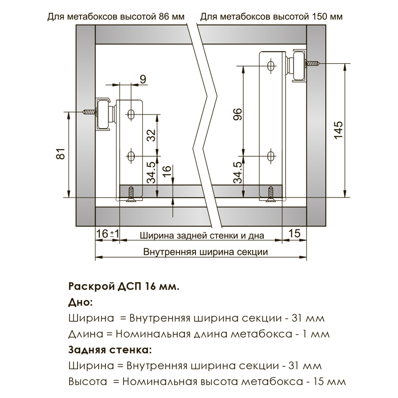 Метабокс L = 300 H = 86 LinkenSystem