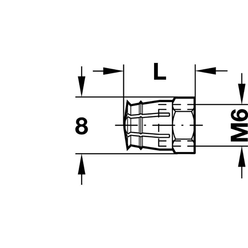 Муфта распорная М6х12мм, латунь Hafele
