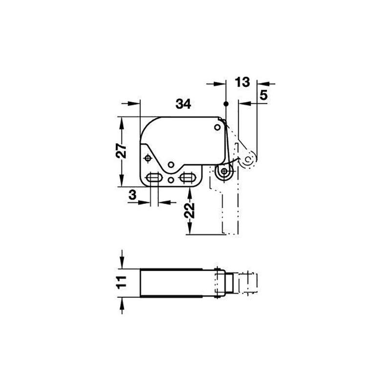 Пружинная защелка Mini-latch, Hafele