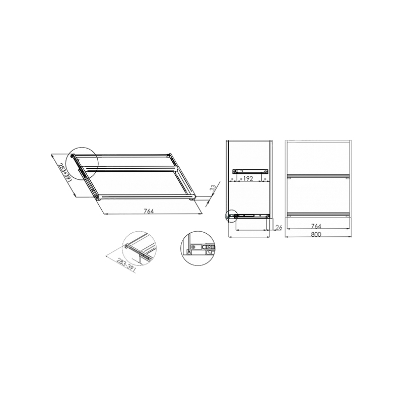 VIBO Рамка для сушек 800x283-391 (регул)