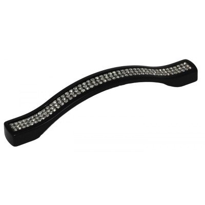 Ручка скоба Ozkardesler TASLI ODESSA-128 черный матовый/камни