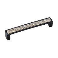 Ручка скоба Ozkardesler TASLI MADRID-160 черный матовый/белые камни