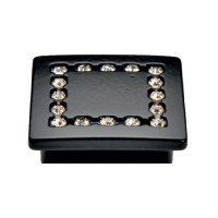 Ручка кнопка Ozkardesler TASLI MIMOZA-32 черный матовый/камни
