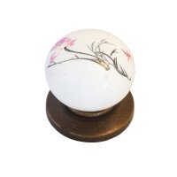 Ручка кнопка Ozkardesler PORSELEN KURE PULLU бронза/нарцисс