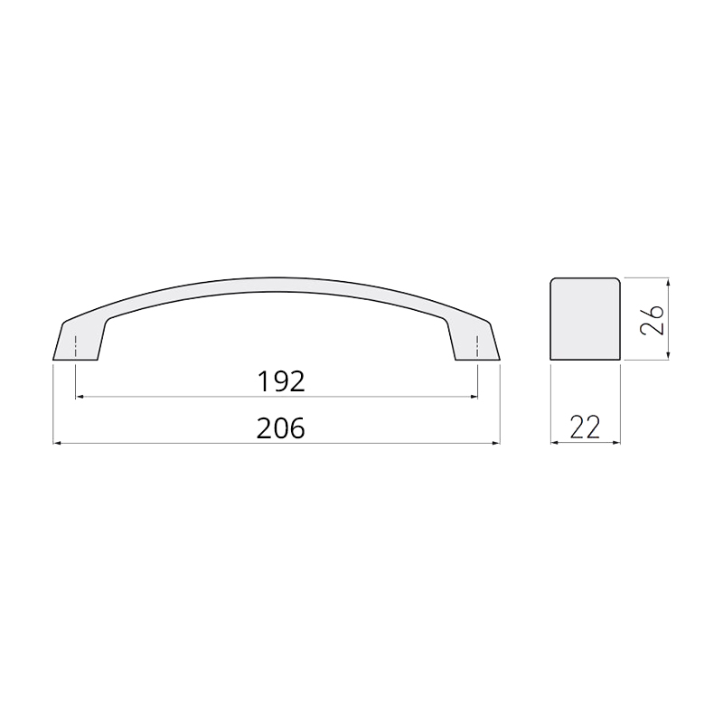 Ручка скоба GTV UZ-G1-192 шлифованная сталь