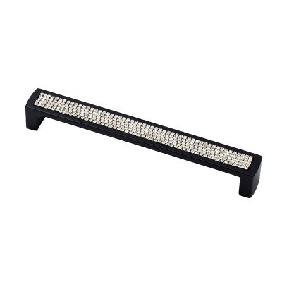 Ручка скоба Ozkardesler TASLI MADRID-192 черный матовый/белые камни