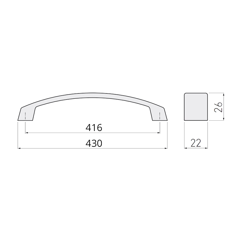 Ручка скоба GTV UZ-G1-416 алюминий