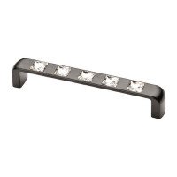 Ручка скоба Ozkardesler TASLI BELLA-128 чорний матовий/каміння