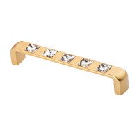 Ручка скоба Ozkardesler TASLI BELLA-128 матовое золото/камни