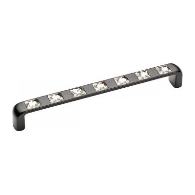 Ручка скоба Ozkardesler TASLI BELLA-160 черный матовый/камни