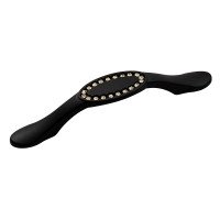 Ручка скоба Ozkardesler TASLI SELVI-96 черный матовый/камни