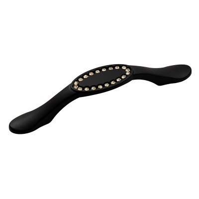 Ручка скоба Ozkardesler TASLI SELVI-96 черный матовый/камни