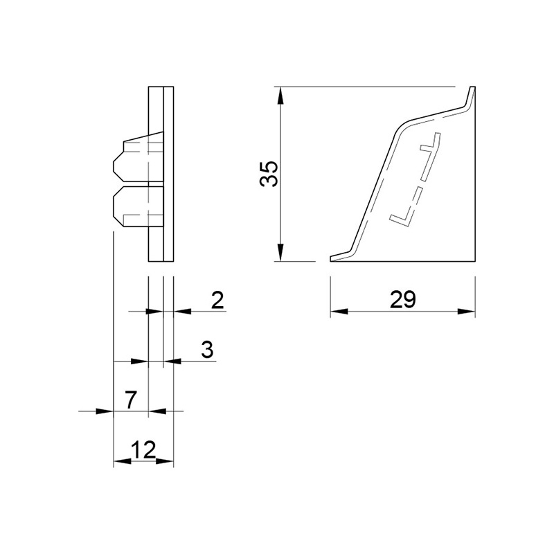 Бортик LuxeForm 118 заглушка коричнева права (96149)