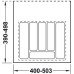 Пенал для посуду сірий 500-550 (503х498х46) Hafele