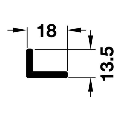 Hafele SLIDO FOLD 40 VF Шина низ, одинарная L=3000мм, алюм. без покрытия