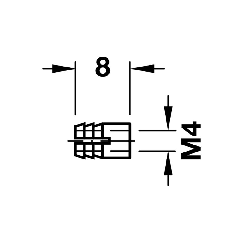 Муфта распорная М4х8мм, латунь Hafele