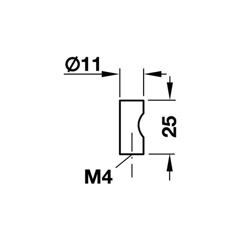 Ручка - кнопка латунь, хром матовый D11х25, Hafele