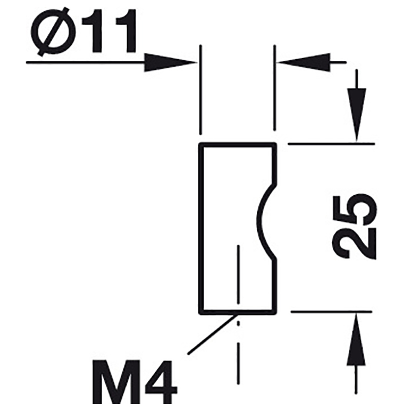 Ручка - кнопка латунь, хром поліров. D11х25, Hafele