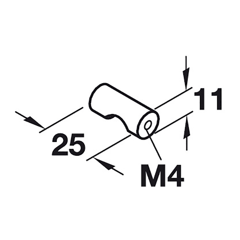 Ручка - кнопка латунь, хром поліров. D11х25, Hafele