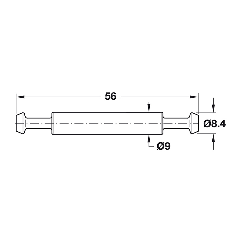 MAXIFIX Болт стяжки двойной D8,4mm, глубина сверления 70mm, Hafele