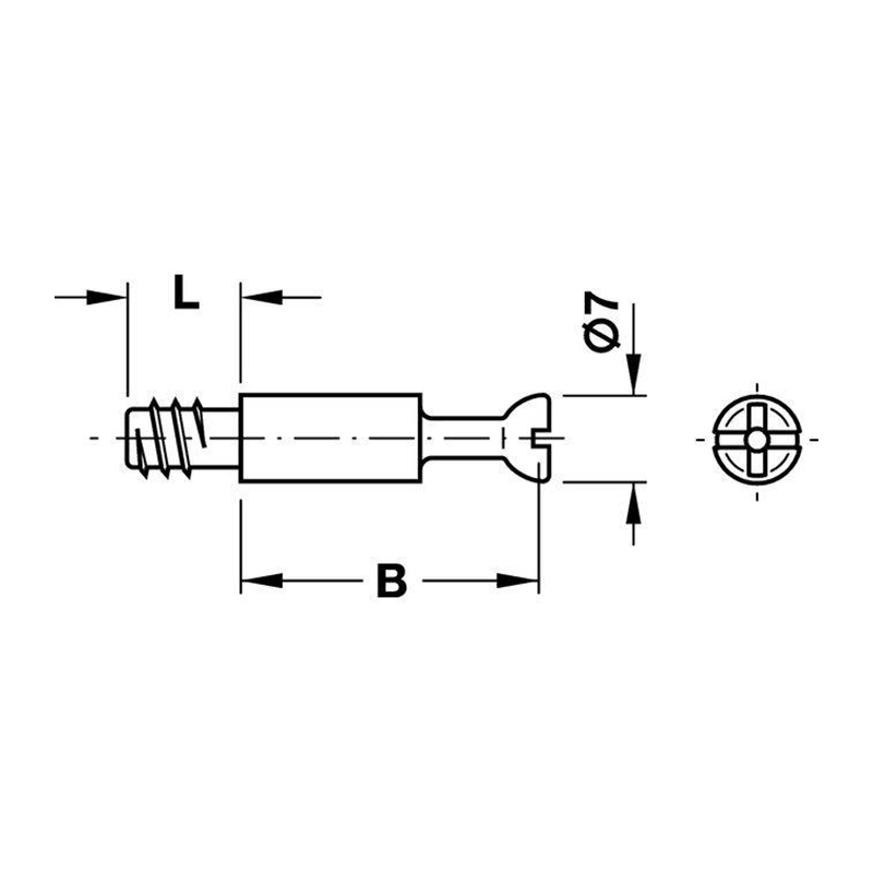 MINIFIX Болт стяжки S100 d = 5мм, L = 8, B = 24мм Hafele