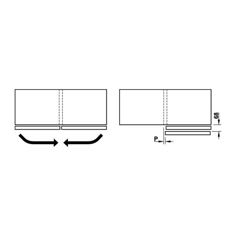 Hafele FINETTA FLATFRONT M 35FB для 2-х дверей шириною 1600 мм