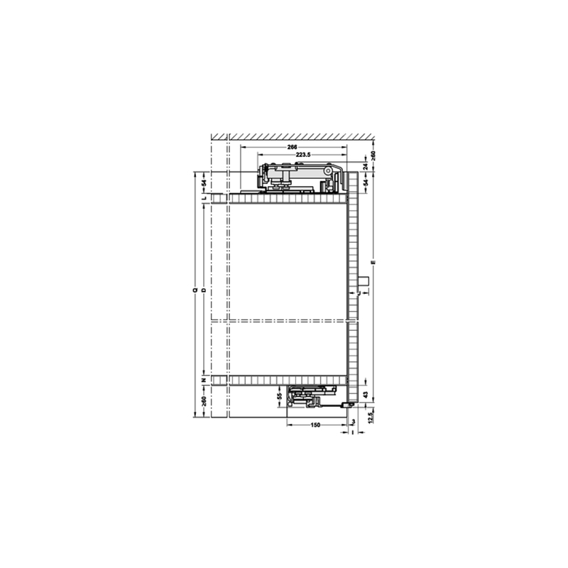 Hafele FINETTA FLATFRONT M 35FB для 2-х дверей шириною 1600 мм