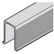 Hafele SLIDO CLASSIC 40-120 P Шина низ, L=1000мм, пластик черный (для межкомн. дверей)