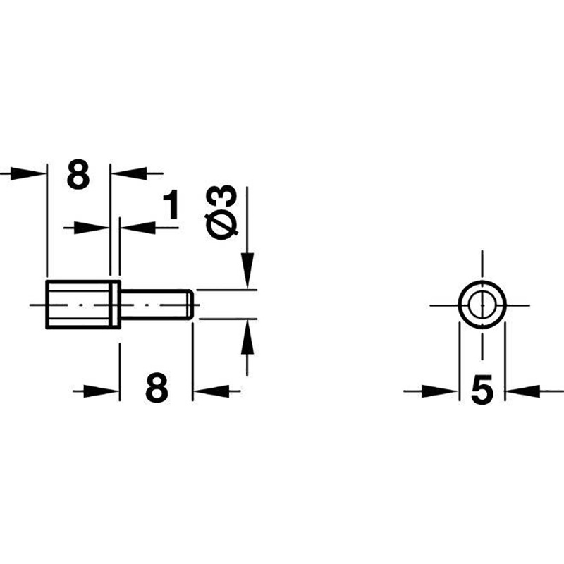 Полкодержатель Hafele d=5,0 в рубашке для отверстия d=3,0