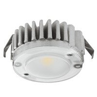Светильник LED 2040 кругл. 12V / 1,5W алюм., теплый белый, Hafele