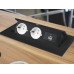 GTV Встраиваемая розетка прямоугольная Черная (2розетки+2USB) Schuko (Китай)