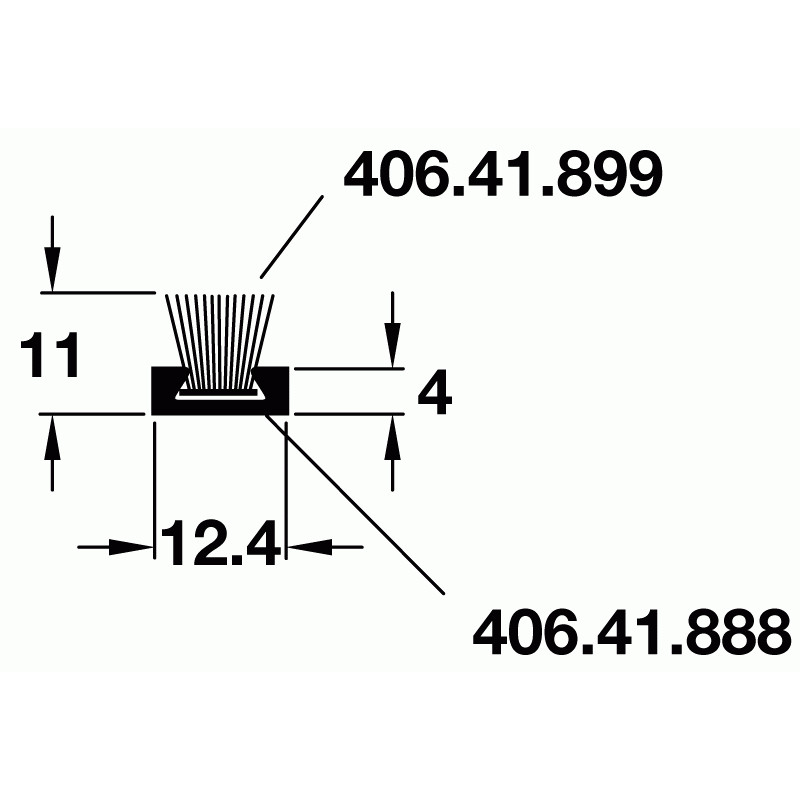 Hafele Щітка 9мм, L = 2500мм для розсувної системи під профіль (25859)