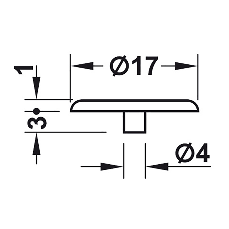 MINIFIX Заглушка для корпусу стяжки D15мм, чорна D-17мм