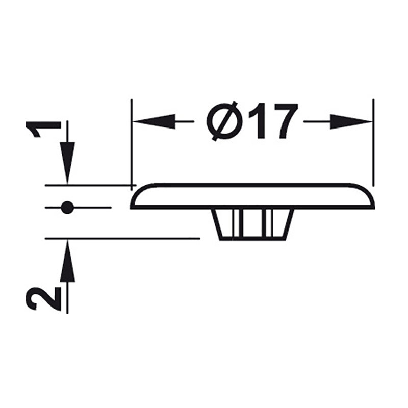 MINIFIX Заглушка для корпуса стяжки D15мм, серая D-17мм