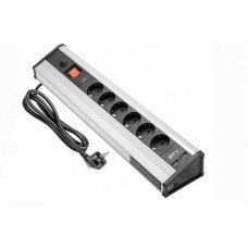GTV Настільний подовжувач (6 розетки, 4-usb, 2usb-зарядка) Schuko (Китай)