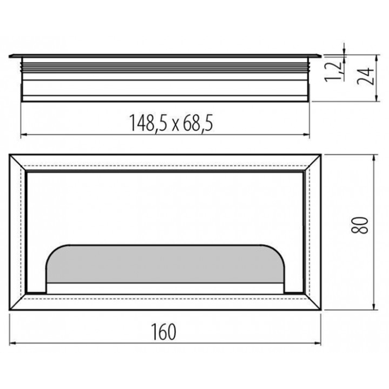 Заглушка електропроводки чорна 160x80 GTV (Китай)