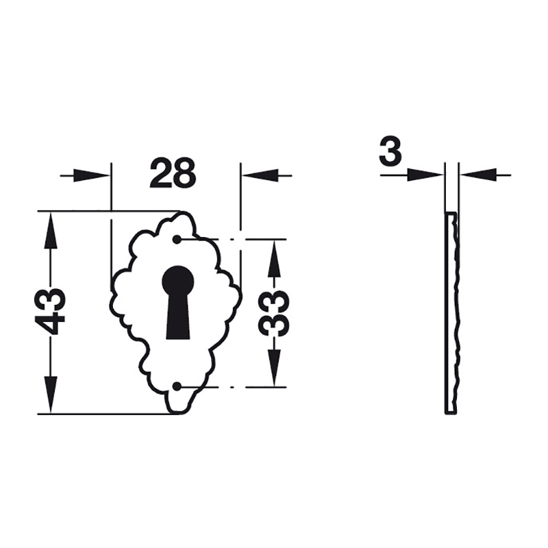 Накладка под ключ 43х28 Hafele