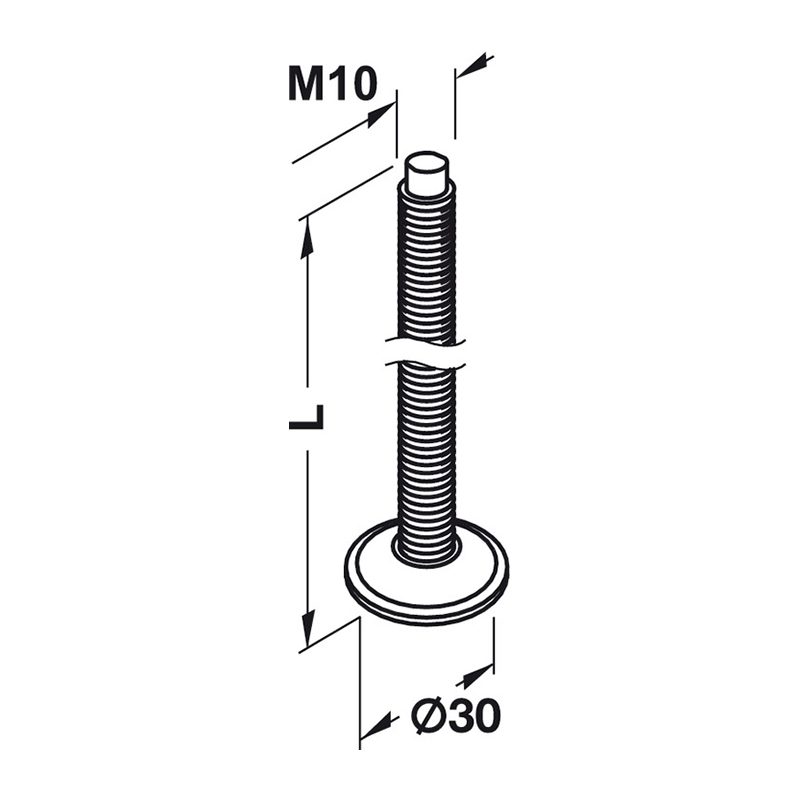 Ножка металлическая H=120mm, опора-винт Hafele