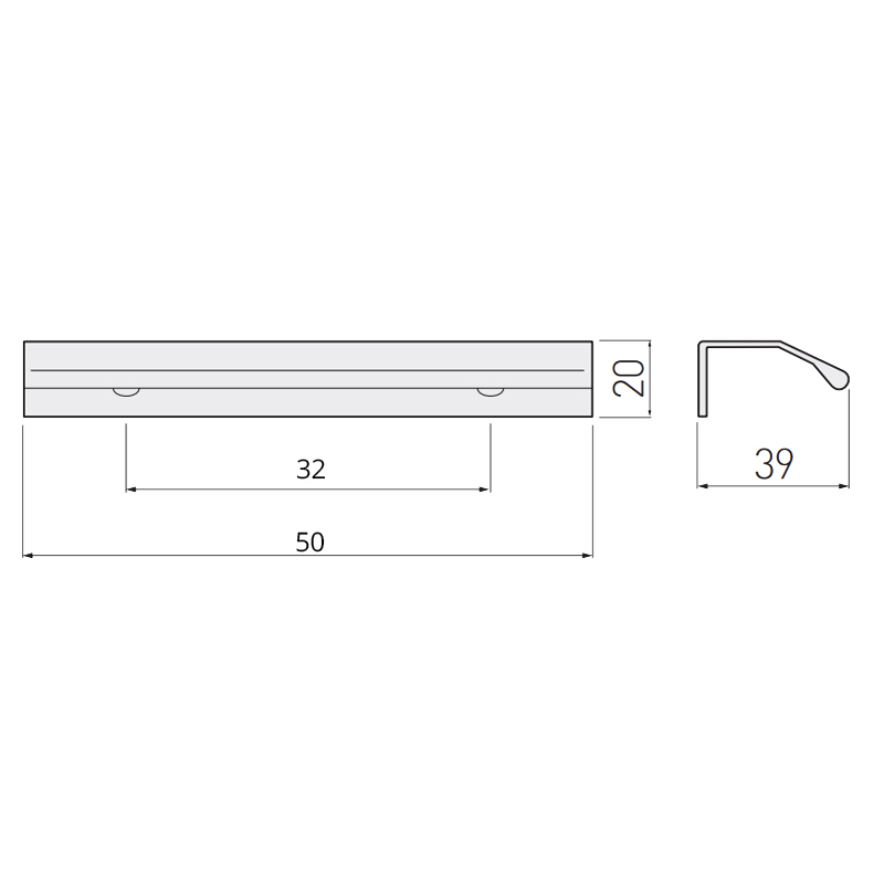 Ручка профіль GTV UA-TREX-32-50-05