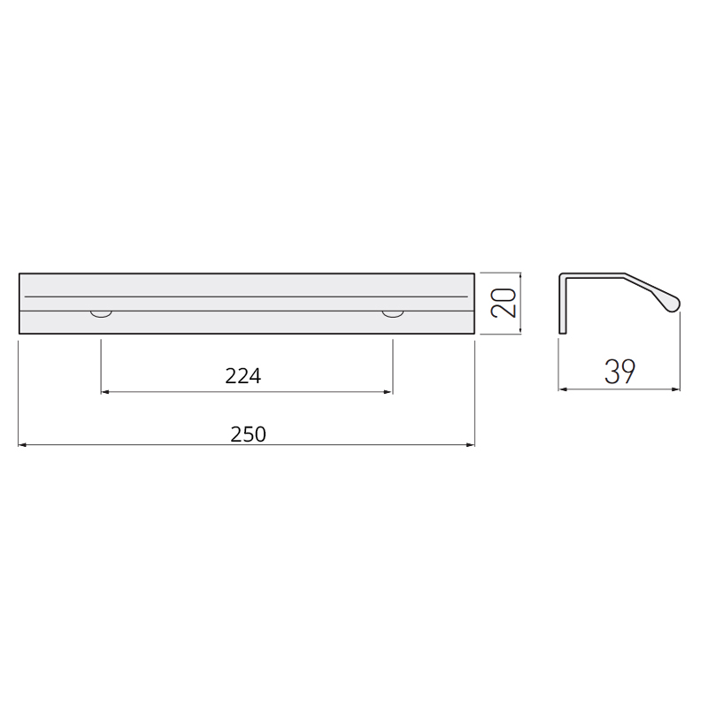 Ручка профиль GTV UA-TREX-224-250-05