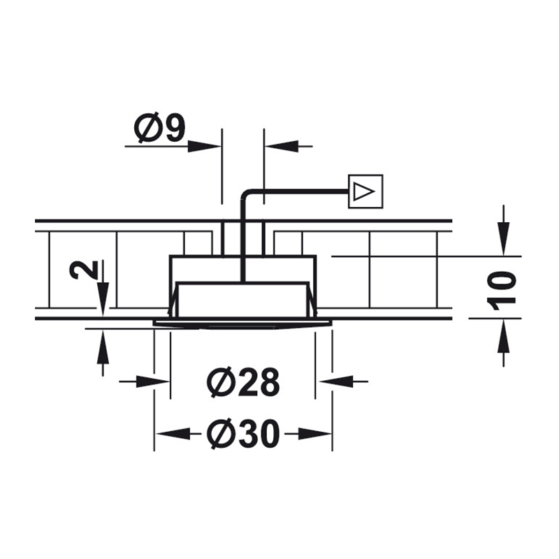 Светильник LED 4005 кругл., 350mA/1W, холодный белый, Hafele