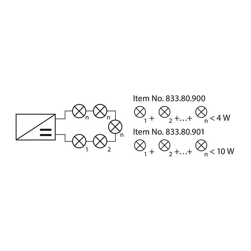 Трансформатор для LED 350mA/1-4W, черный на 4 выхода, Hafele