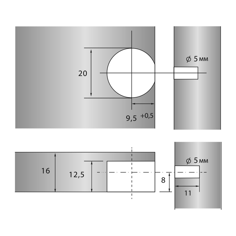 Стяжка R-Fix 16мм Біла + зачіп Linken System