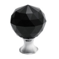 Ручка кнопка GTV Crystal Palace D=30 хром/черный кристалл