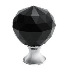 Ручка кнопка GTV Crystal Palace D=30 хром/черный кристалл