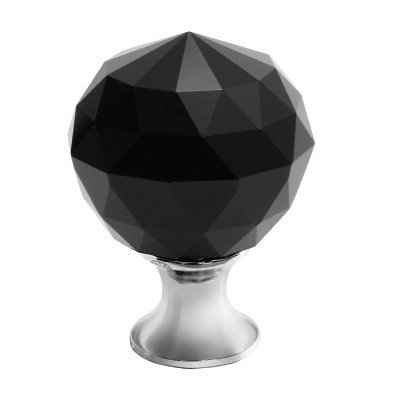 Ручка кнопка GTV Crystal Palace D=30 хром/чорний кристал